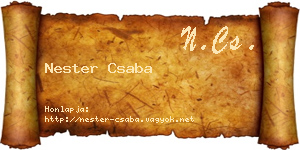 Nester Csaba névjegykártya