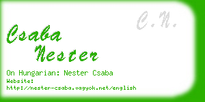csaba nester business card